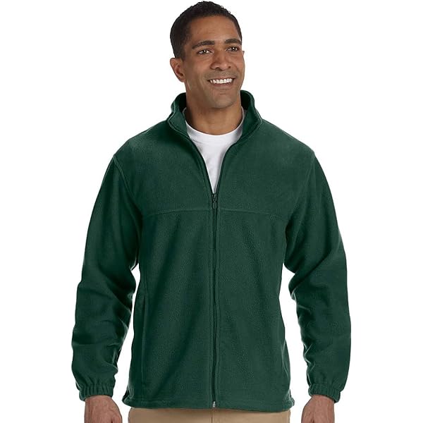 Harriton Men's 8 oz. Full-Zip Fleece - CHARCOAL - S M990-simple at